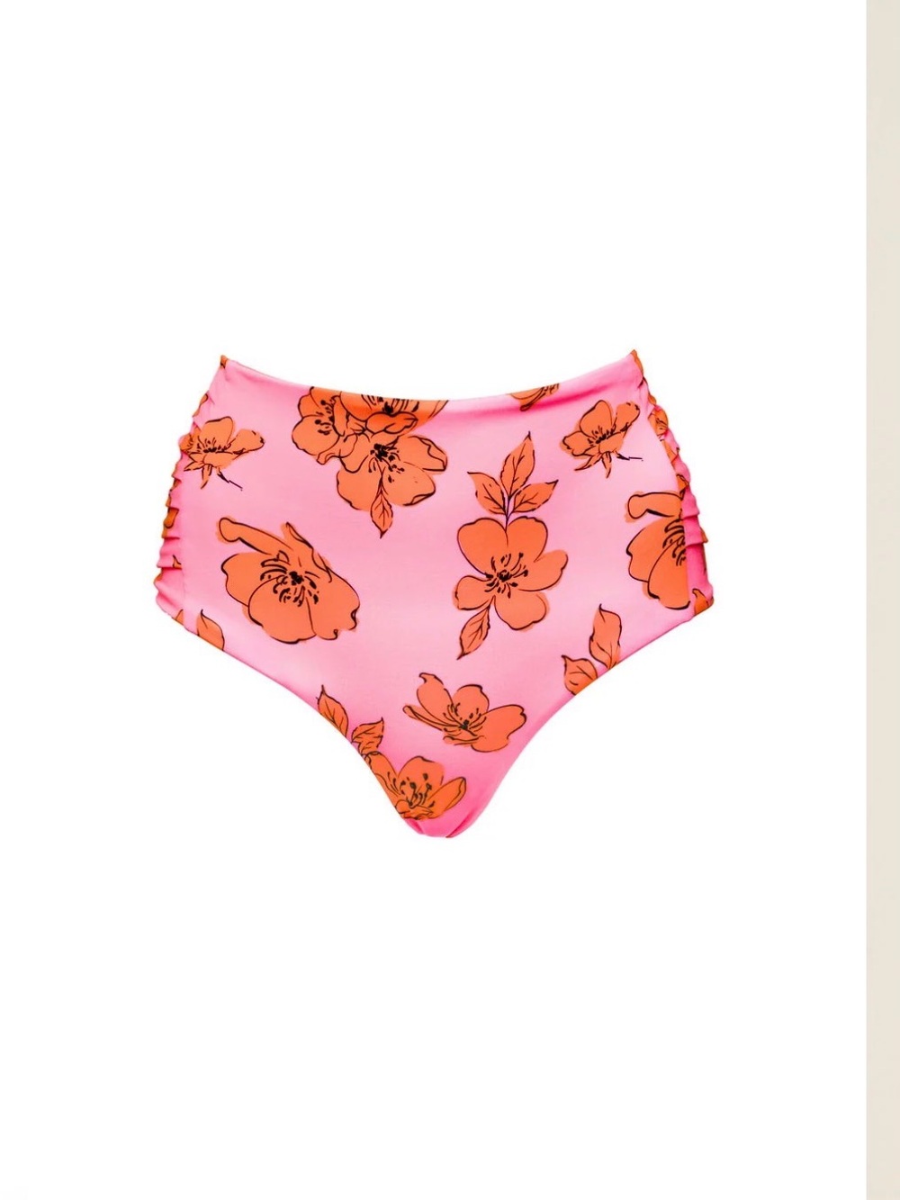 Kitty and Vibe - Pleated High Waisted Bottoms in Pink Floral